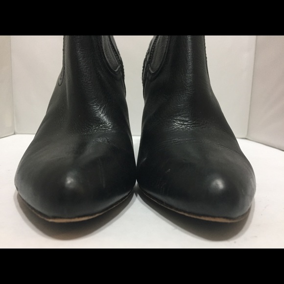 Frye "Regina" Wedge Ankle Boots Black Leather 7M - Picture 3 of 12